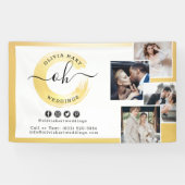 Gold Minimalist Elegant Stylist Marketing Foto's Spandoek (Horizontaal)