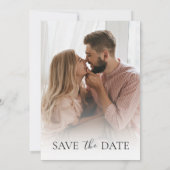 Gold Minimalist Foto Save the Date Invitation Kaart (Achterkant)