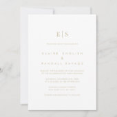 Gold Minimalist Last Name Initiaal Wedding Kaart (Voorkant)