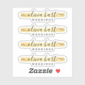 Gold Minimalist Logo - Aangepast grafisch decimaal Sticker (Vel)