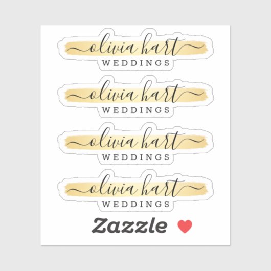 Gold Minimalist Logo - Aangepast grafisch decimaal Sticker (Vel)