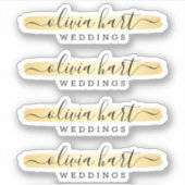 Gold Minimalist Logo - Aangepast grafisch decimaal Sticker (Voorkant)