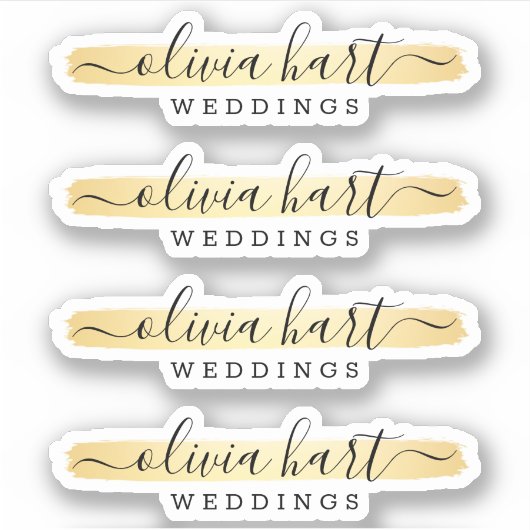 Gold Minimalist Logo - Aangepast grafisch decimaal Sticker (Voorkant)