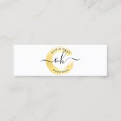 Gold Minimalist Logo Aangepaste stijllijst verf Mini Visitekaartje (Voorkant)