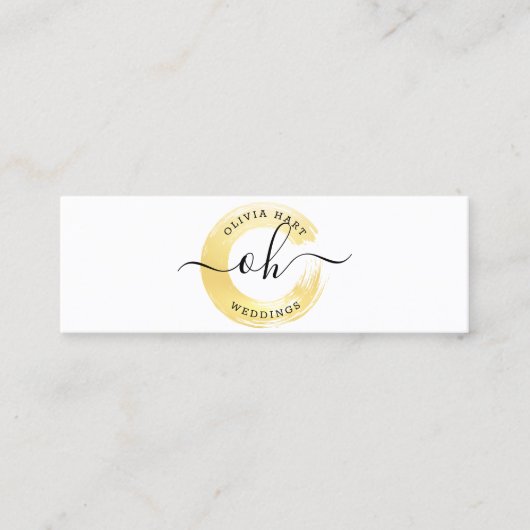 Gold Minimalist Logo Aangepaste stijllijst verf Mini Visitekaartje (Voorkant)