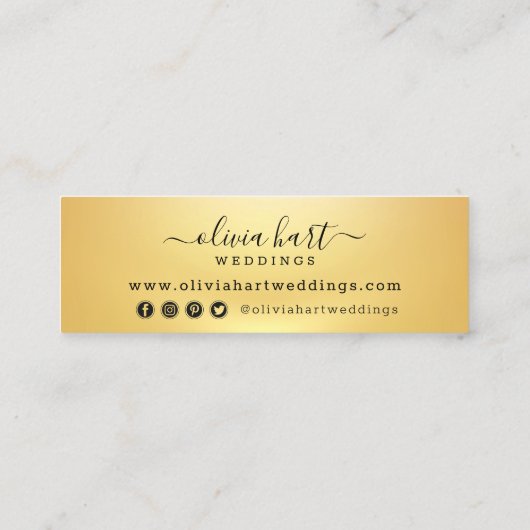 Gold Minimalist Logo Aangepaste stijllijst verf Mini Visitekaartje (Achterkant)