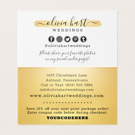 Gold Minimalist Logo Stylist Client Hartelijk dank Kaart (Binnenkant ongevouwen)