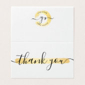 Gold Minimalist Logo Stylist Client Hartelijk dank Kaart (Buitenkant ongevouwen)