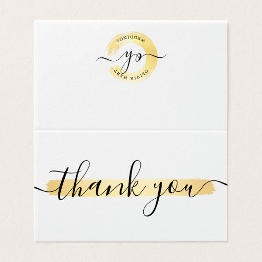 Gold Minimalist Logo Stylist Client Hartelijk dank Kaart (Buitenkant ongevouwen)