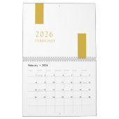 Gold Minimalist Modern 2026 Wall Calendar Kalender (Feb 2026)