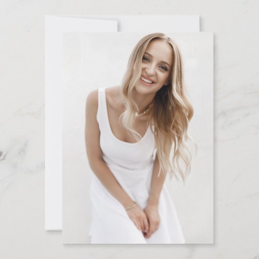 Gold Minimalist Modern Chic Script-Afstuderen Kaart (Achterkant)