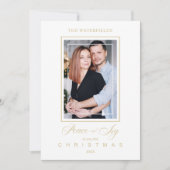 Gold Minimalist Modern Christmas Photo Family (Voorkant)
