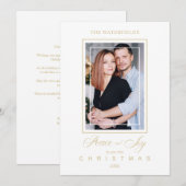 Gold Minimalist Modern Christmas Photo Family (Voorkant / Achterkant)