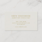 Gold Minimalist | Modern Elegant Stylish Gray Visitekaartje (Achterkant)