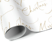 Gold Minimalist Modern Script Merriest Christmas Cadeaupapier (Rol Hoek)