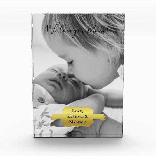 Gold Minimalist Moederdag Photo Block Fotoblokken (Voorkant)