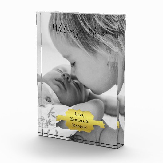 Gold Minimalist Moederdag Photo Block Fotoblokken (Rechts)