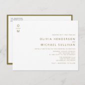 Gold Minimalist Monogram QR Code Wedding Uitnodiging Briefkaart (Voorkant / Achterkant)