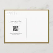 Gold Minimalist Monogram QR Code Wedding Uitnodiging Briefkaart (Achterkant)