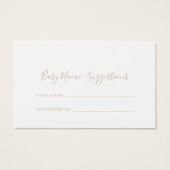 Gold Minimalist naam Baby Suggestion Kaart (Voorkant)