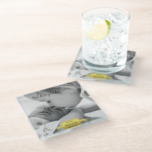 Gold Minimalist Photo Moederdag Glass Onderzetter