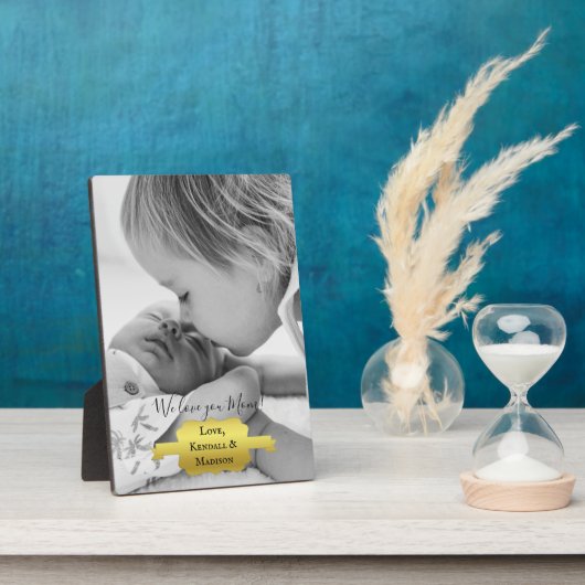 Gold Minimalist Photo Moederdag Plaque Fotoplaat (Zijkant)