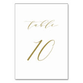 Gold Minimalist Script Wedding Table 10 Kaart (Achterkant)