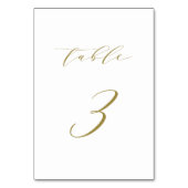 Gold Minimalist Script Wedding Table 3 Kaart (Voorkant)