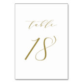 Gold Minimalist Script Wedding Table Number 18 Kaart (Achterkant)