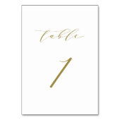Gold Minimalist Script Weduwtabel 1 Kaart (Achterkant)