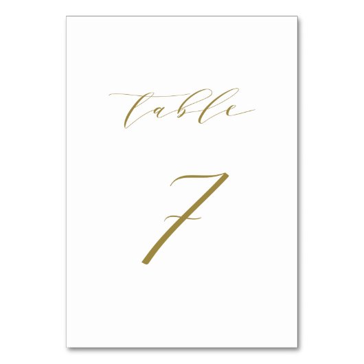 Gold Minimalist Script Weduwtabel 7 Kaart