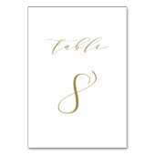 Gold Minimalist Script Weduwtabel 8 Kaart (Voorkant)