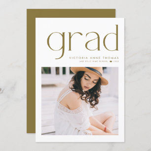 Gold Minimalist Typography Photo Afstuderen Aankondiging