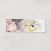 Gold Minimalist Verf Aangepaste Logo Foto's Mini Visitekaartje (Voorkant)