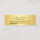 Gold Minimalist Verf Aangepaste Logo Foto's Mini Visitekaartje (Achterkant)