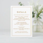 Gold Minimalist Wedding Details Kaart (Staand voorkant)