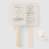 Gold Minimalist Wedding Program Handwaaier (Voorkant en achterkant)
