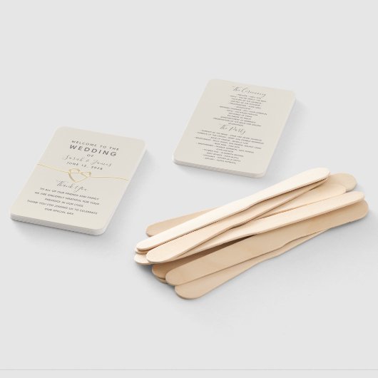 Gold Minimalist Wedding Program Handwaaier (Niet-gemonteerd)