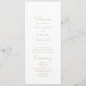 Gold Minimalist Wedding Program Programmakaart (Voorkant)
