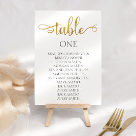 Gold Minimalist Wedding Seating Card 3,5x5 Kaart