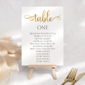 Gold Minimalist Wedding Seating Card 3,5x5 Kaart