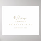 Gold Minimalist Weduwwelkomstbord Poster (Voorkant)