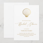 Gold Minimalist Zee Shell Vrijgezellenfeest Kaart (Voorkant / Achterkant)