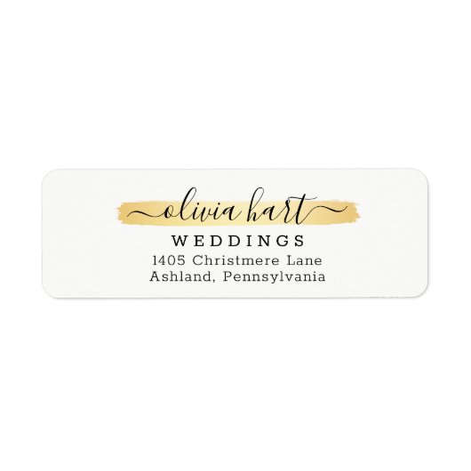 Gold-minimalistisch afwasadres Logo Etiket (Voorkant)