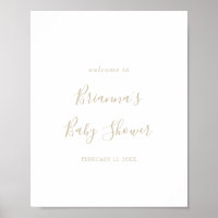 Gold-minimalistisch Baby shower WelkomstPoster