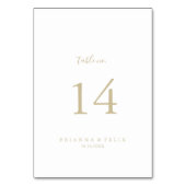 Gold-minimalistisch huwelijksnummer kaart (Achterkant)