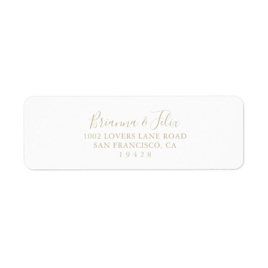 Gold-minimalistisch retouradreslabel etiket (Voorkant)