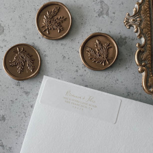 Gold-minimalistisch retouradreslabel etiket