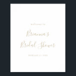 Gold-minimalistisch Vrijgezellenfeest WelkomstPost Poster<br><div class="desc">Dit gouden, minimalistische vrijgezellenfeest welkom poster is perfect voor een moderne trouwdouche. Het eenvoudige en elegante ontwerp kenmerkt klassieke en fancy manuscripttypografie in goud.</div>