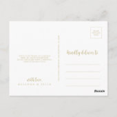 Gold-minimalistische kalligrafie Dank u Briefkaart (Achterkant)